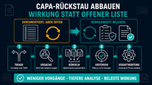 CAPA-Rückstau: Warum Ihre Korrekturmaßnahmen offen bleiben, statt zu wirken