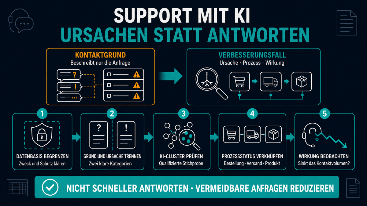 Nicht schneller antworten – weniger vermeidbare Anfragen erzeugen ki fuer ursachenanalyse im e commerce support