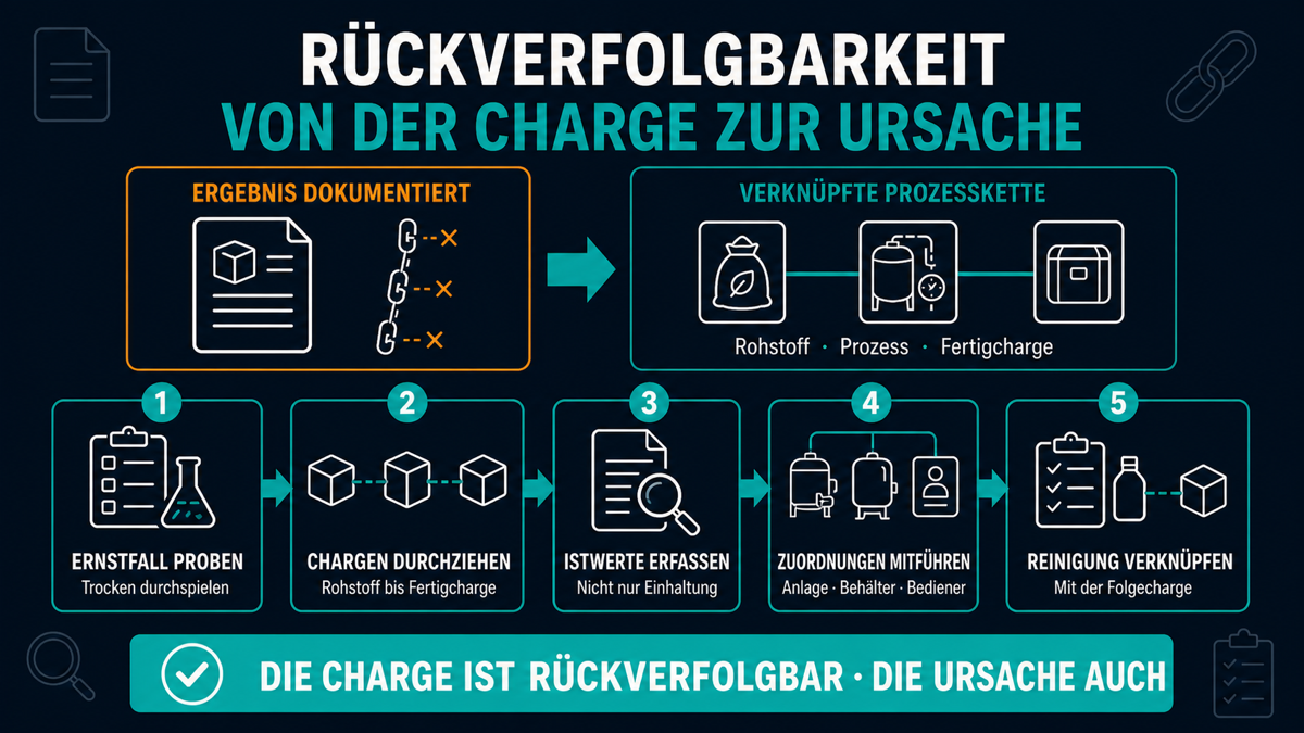 Die Charge ist rückverfolgbar. Die Ursache nicht. rueckverfolgbarkeit kosmetik auftragsfertigung