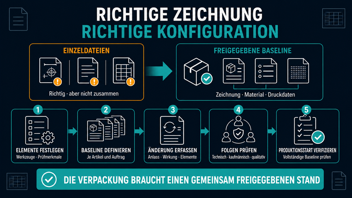 Die Verpackung entspricht der Zeichnung – nur leider der falschen spezifikationsstaende in der verpackungsproduktion sichern