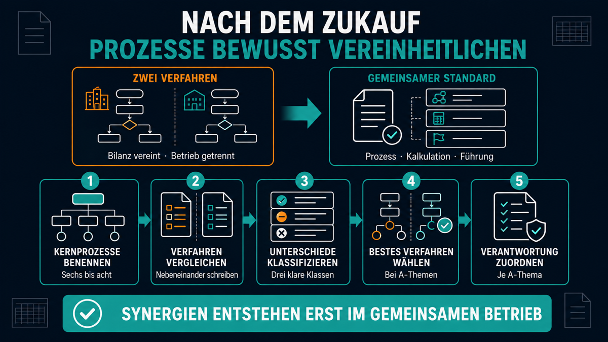 nach zukauf prozesse zusammenfuehren