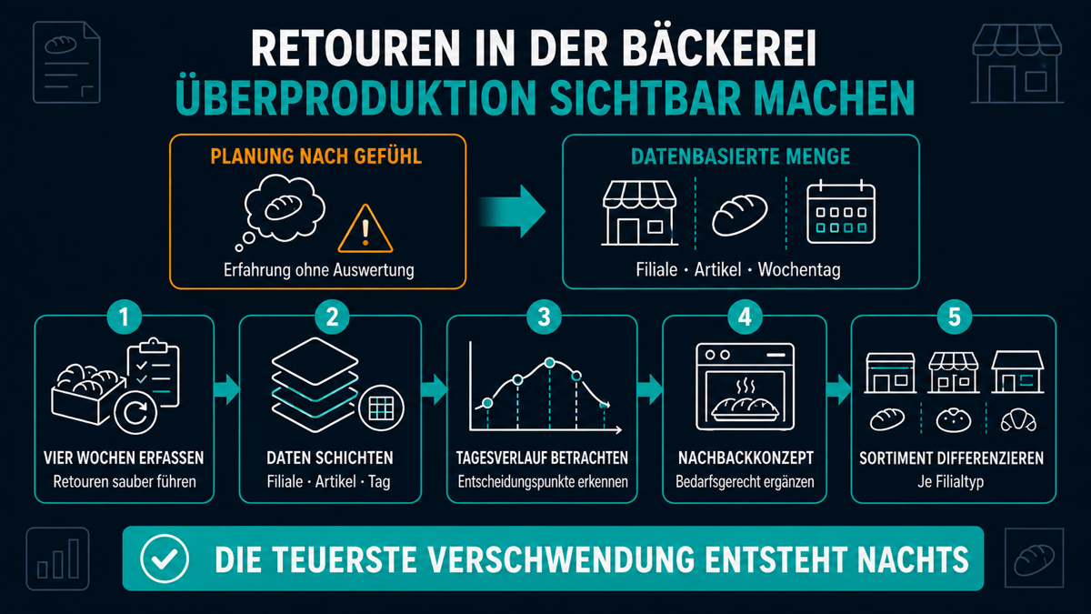 Retouren in der Bäckerei: Die teuerste Verschwendung entsteht nachts Retouren in der Bäckerei: Die teuerste Verschwendung entsteht nachts
