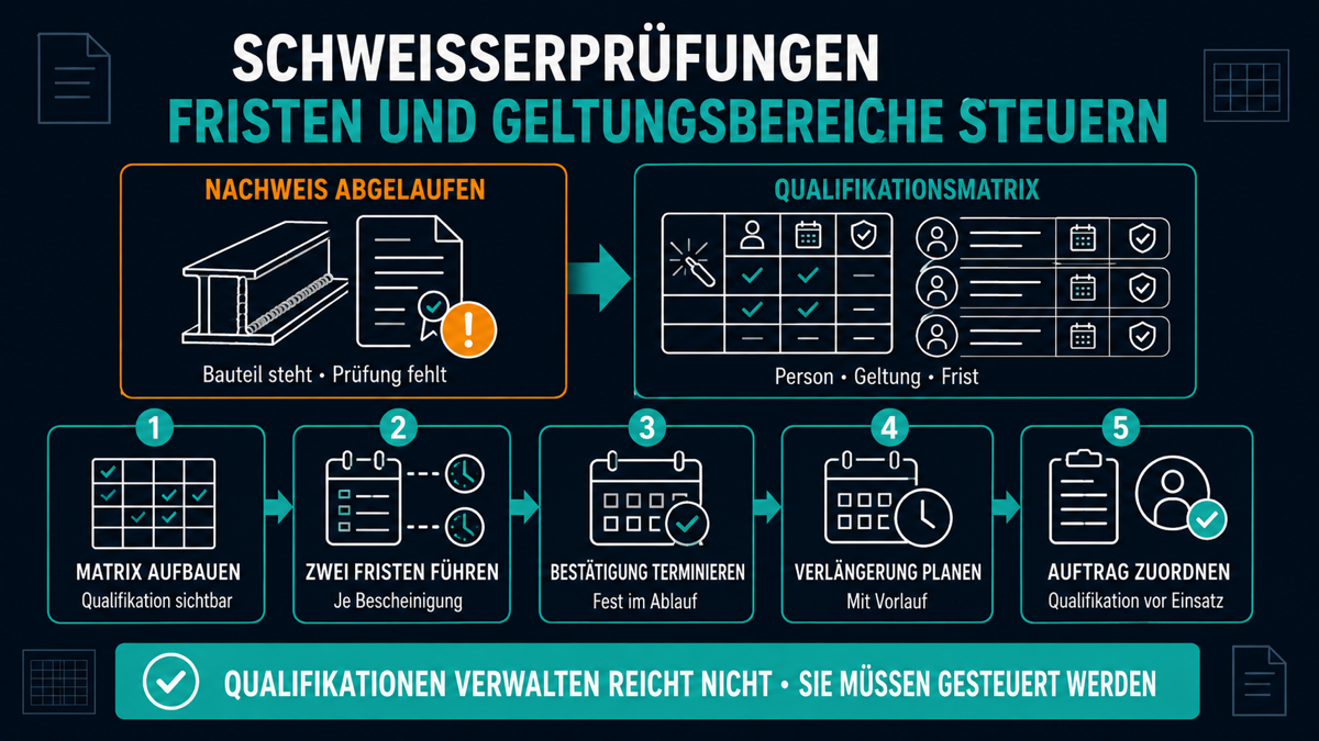 Abgelaufene Schweißerprüfung: Wenn das Bauteil steht, aber der Nachweis fehlt schweisserpruefungen fristen en 1090