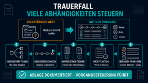 Ein Trauerfall, viele Abhängigkeiten
