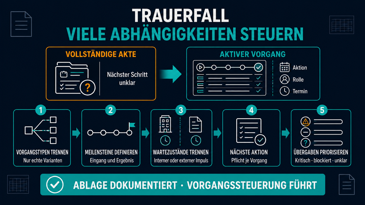 Ein Trauerfall, viele Abhängigkeiten Ein Trauerfall, viele Abhängigkeiten
